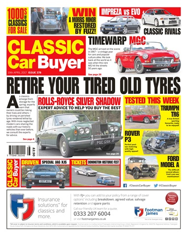 Classic Car Buyer issue No. 378 Retire your tired old tyres