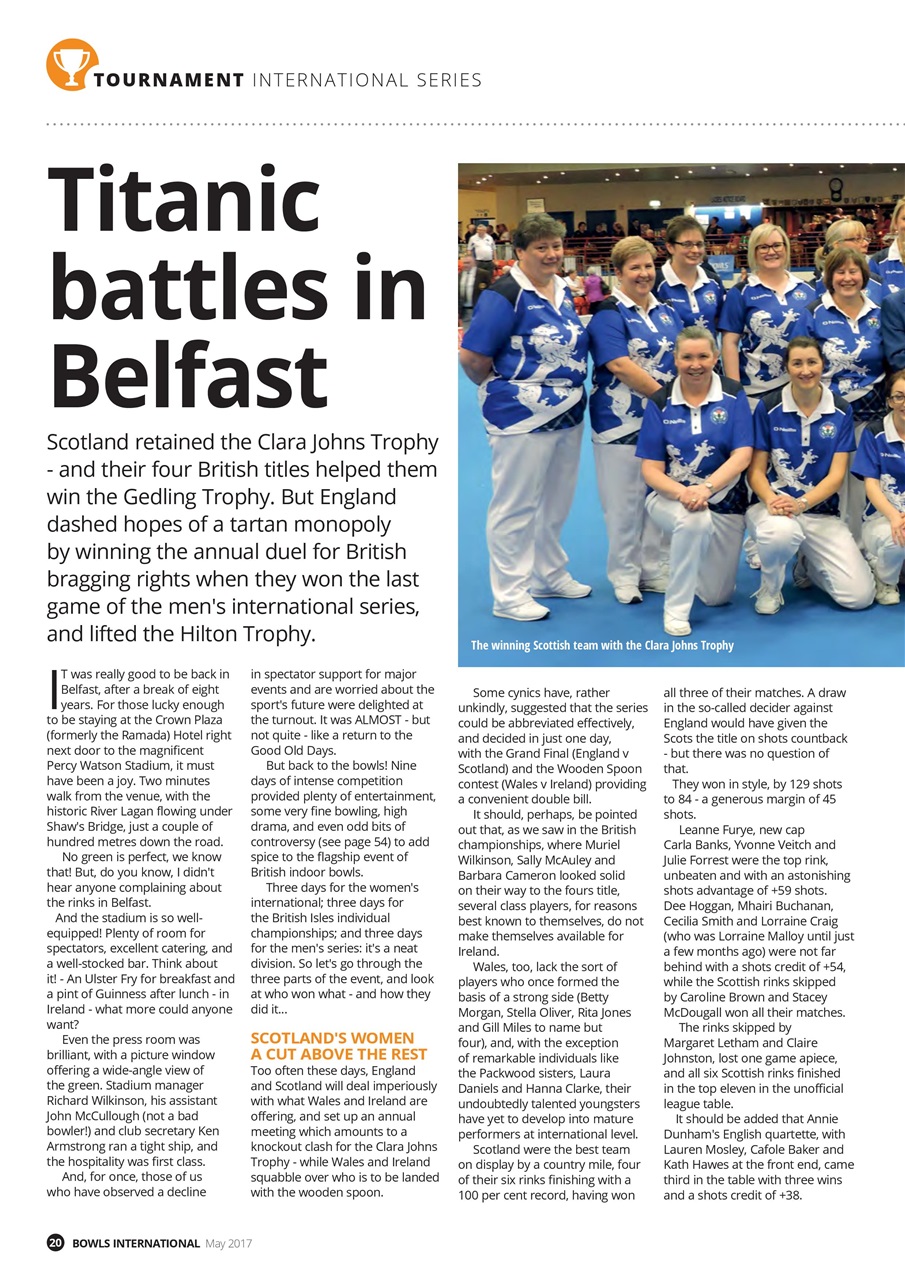 Bowls International Preview Pages