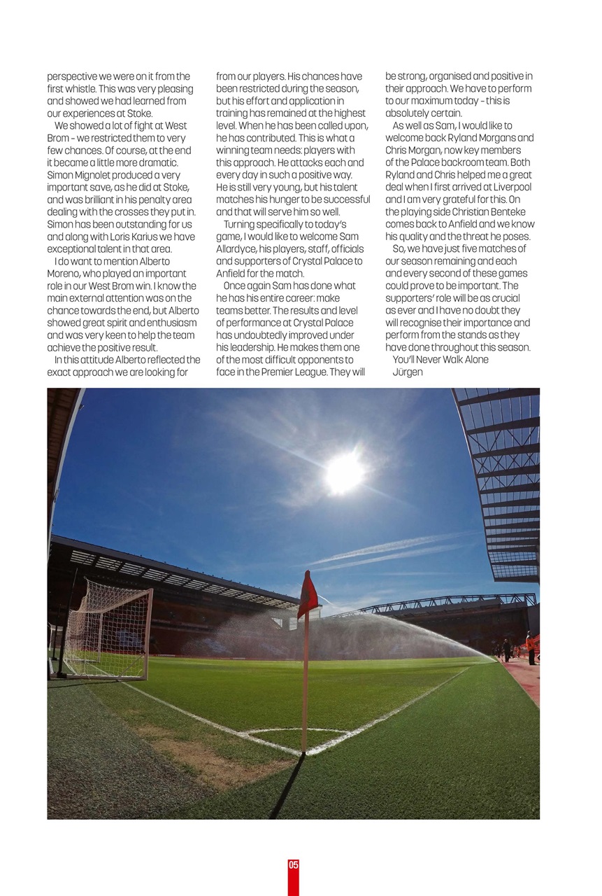 Liverpool FC Programmes Preview Pages