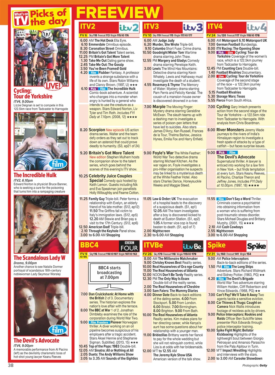 What's on TV Preview Pages