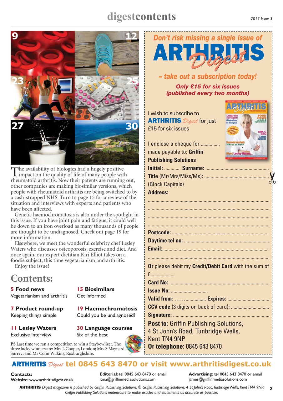 Arthritis Digest Preview Pages