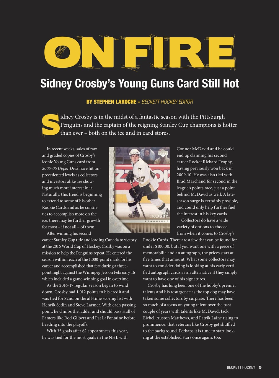 Beckett Hockey Magazine Preview Pages
