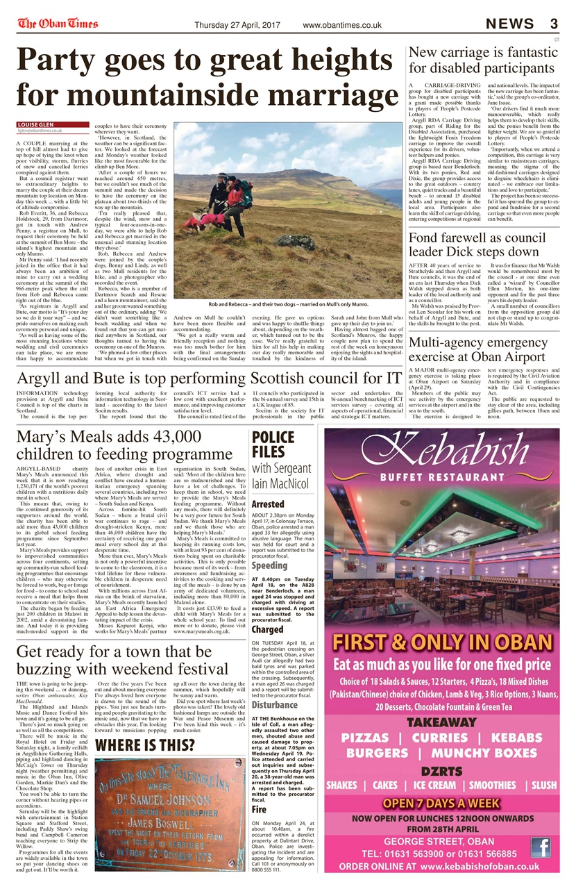 The Oban Times & Lochaber Times Preview Pages