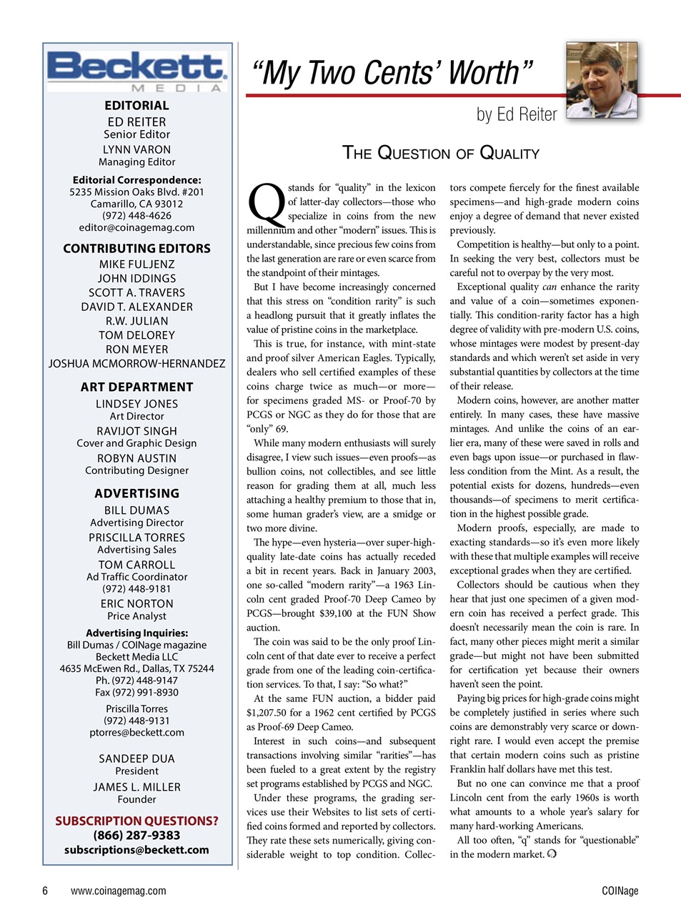 COINage Magazine Preview Pages