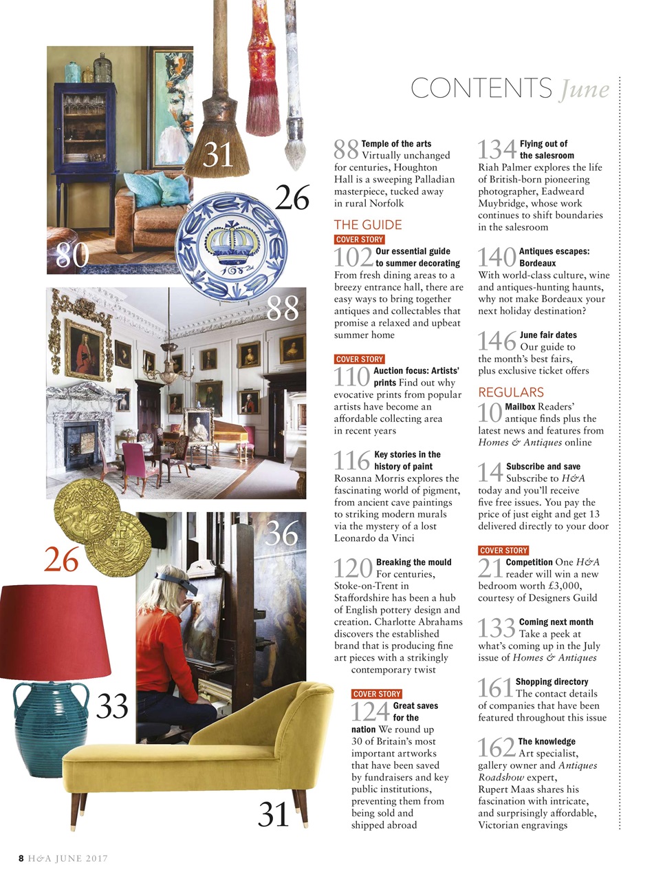 Homes & Antiques Magazine Preview Pages