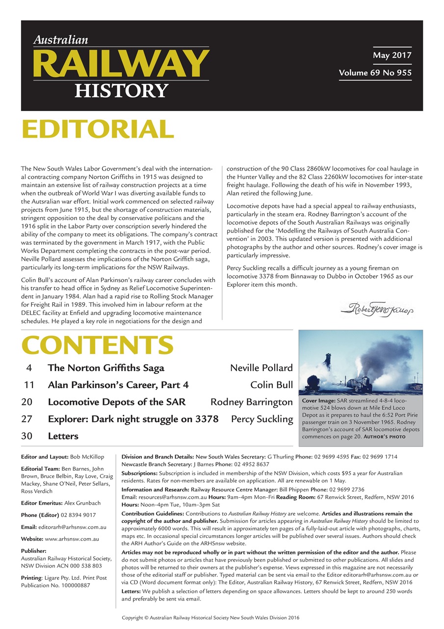 Australian Railway History Preview Pages