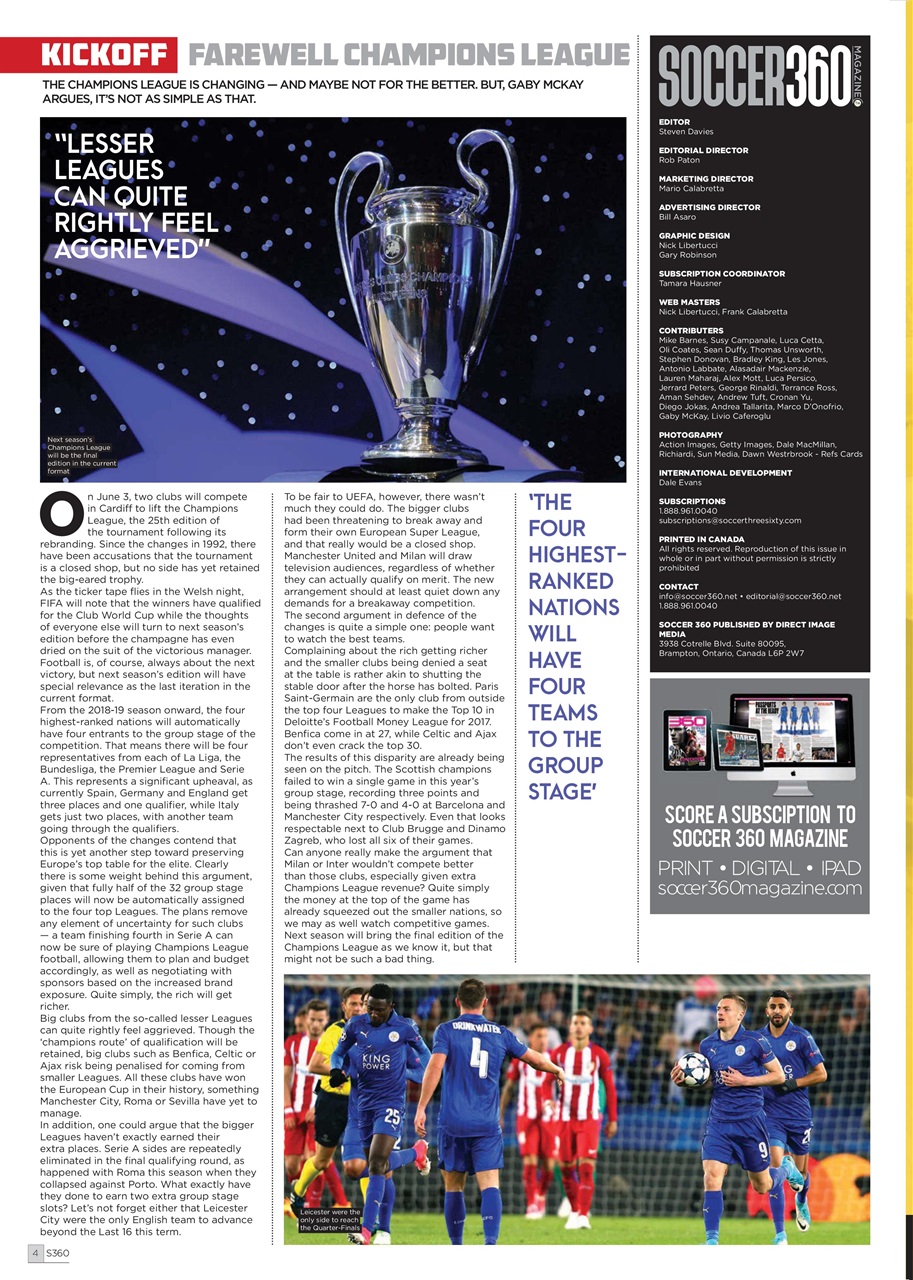 Soccer 360 Preview Pages