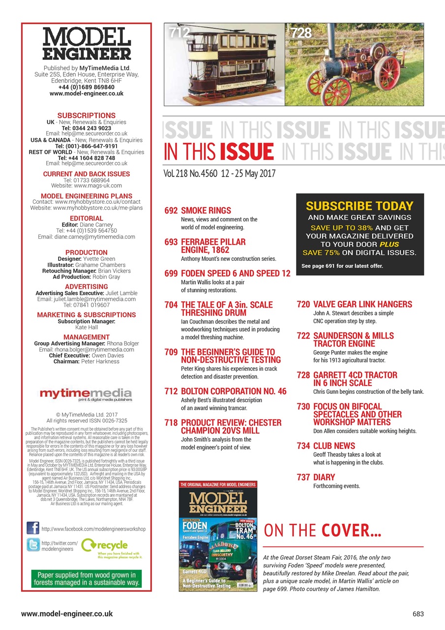 Model Engineer Preview Pages