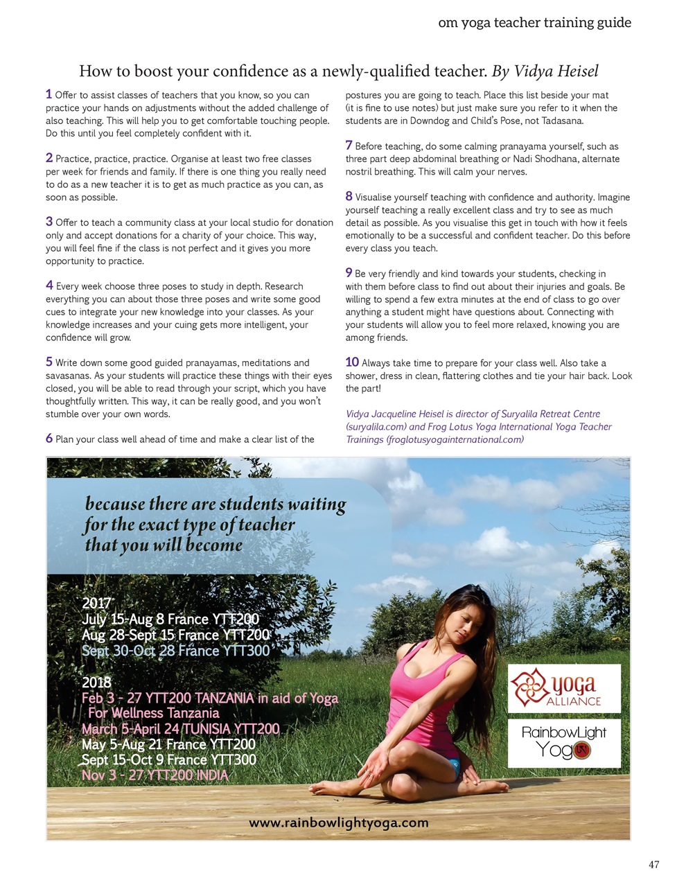 OM Yoga Magazine Preview Pages