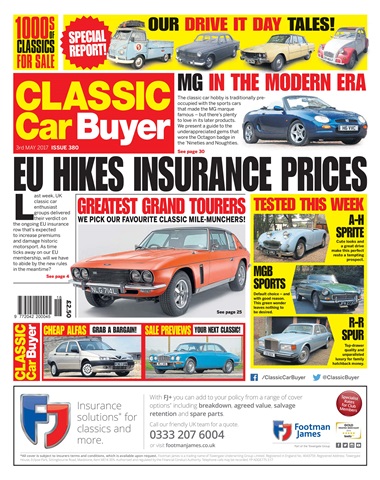 Classic Car Buyer issue No. 380 EU hikes insurance prices