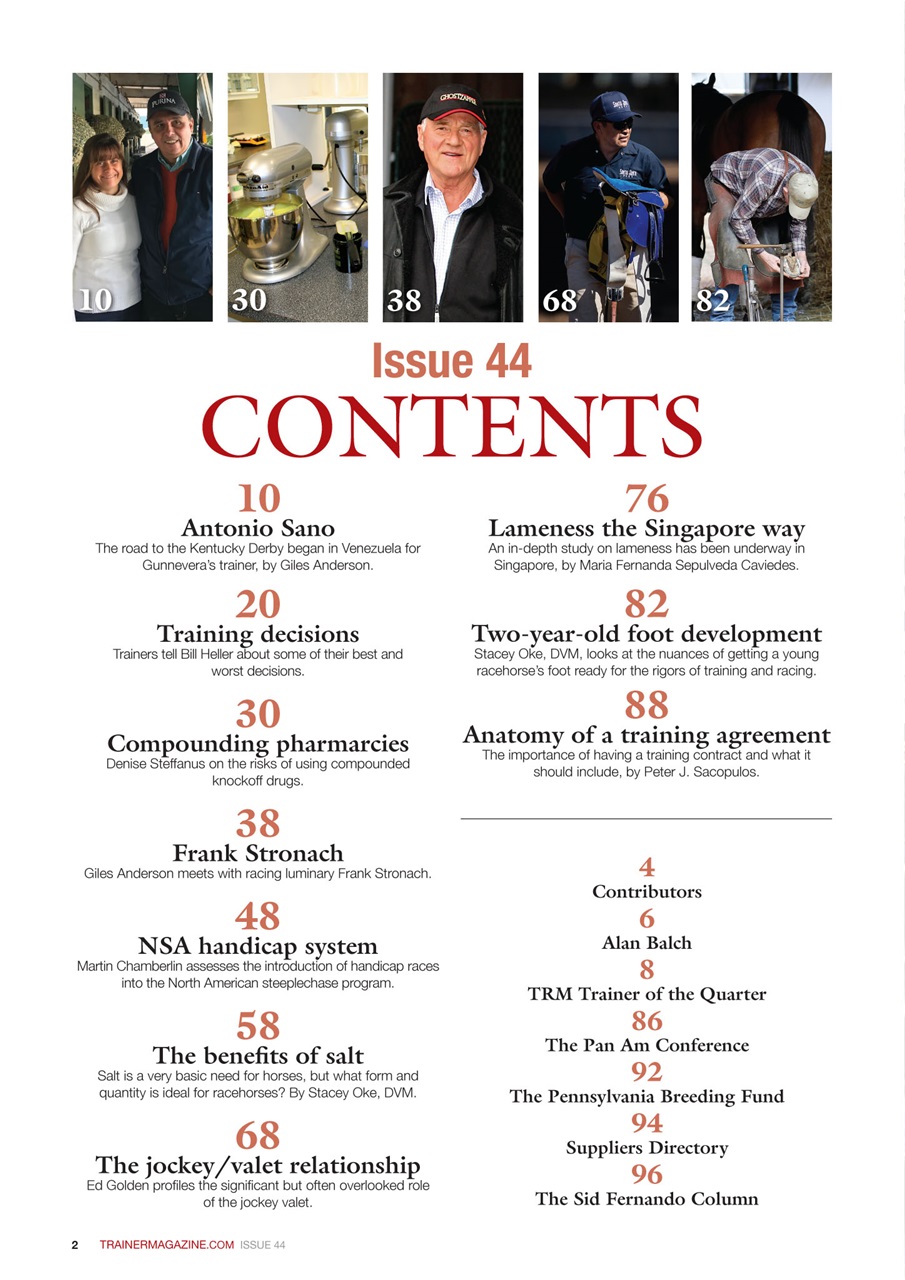 North American Trainer Magazine - horse racing Preview Pages
