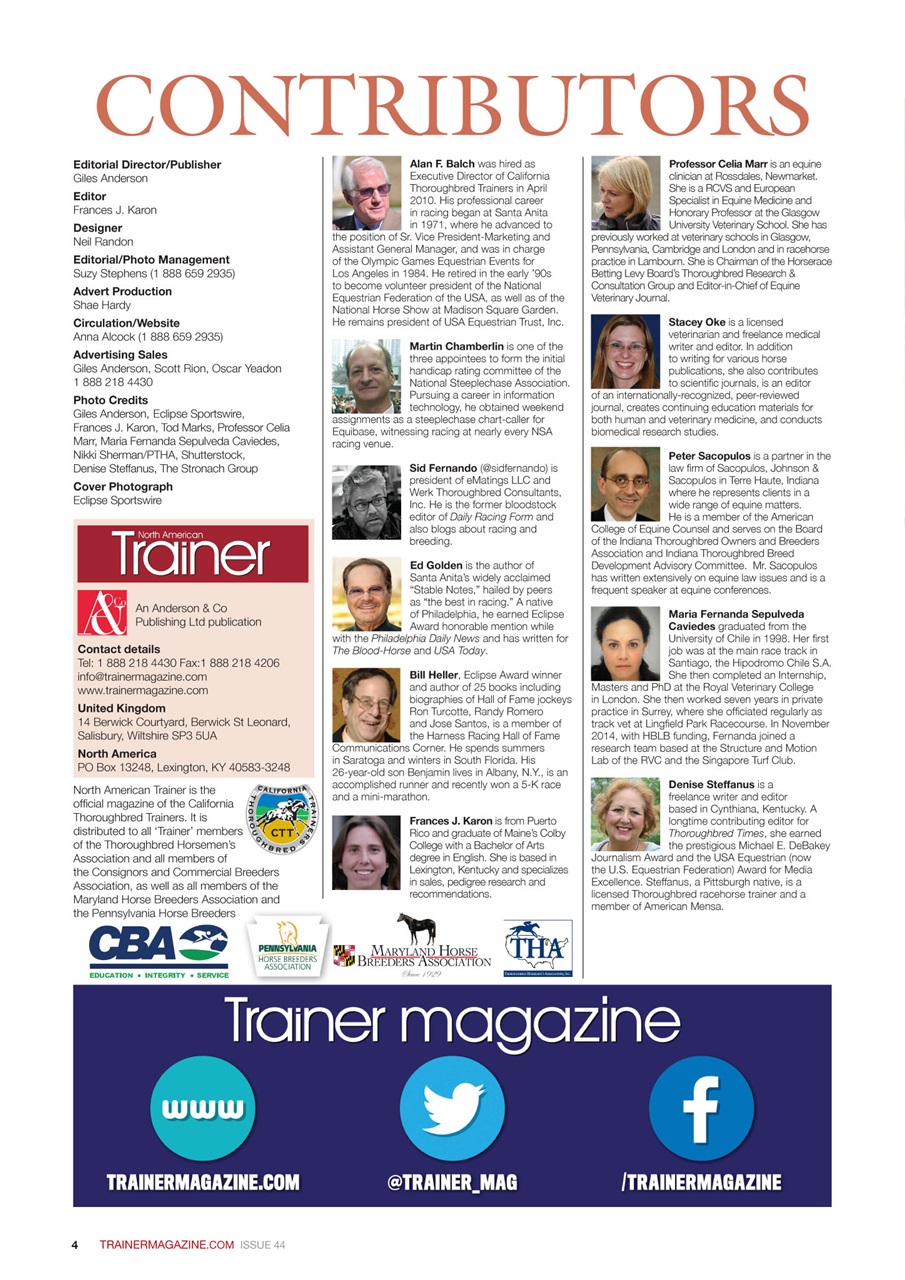 North American Trainer Magazine - horse racing Preview Pages