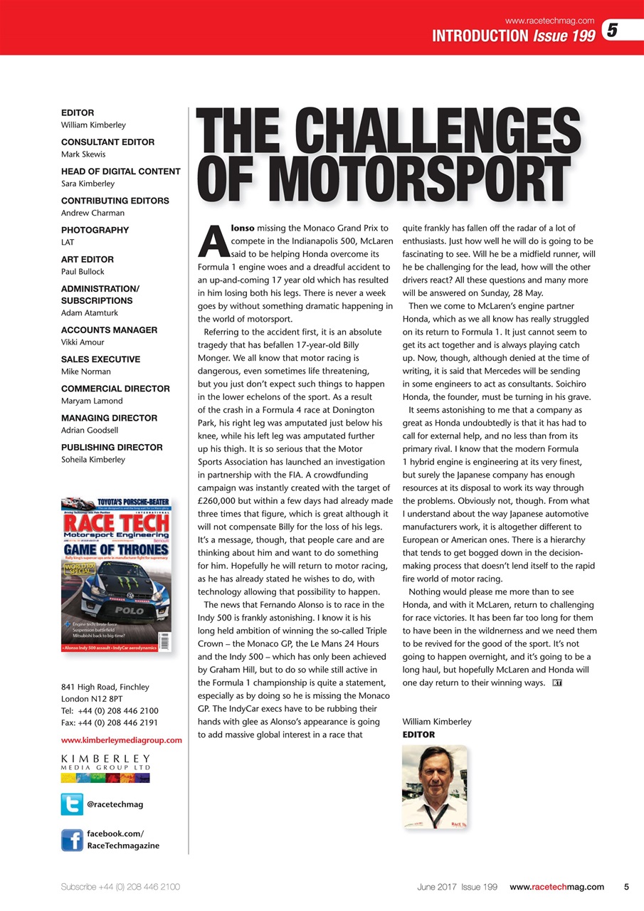 Race Tech Preview Pages