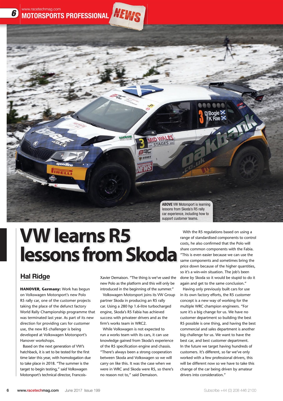 Race Tech Preview Pages