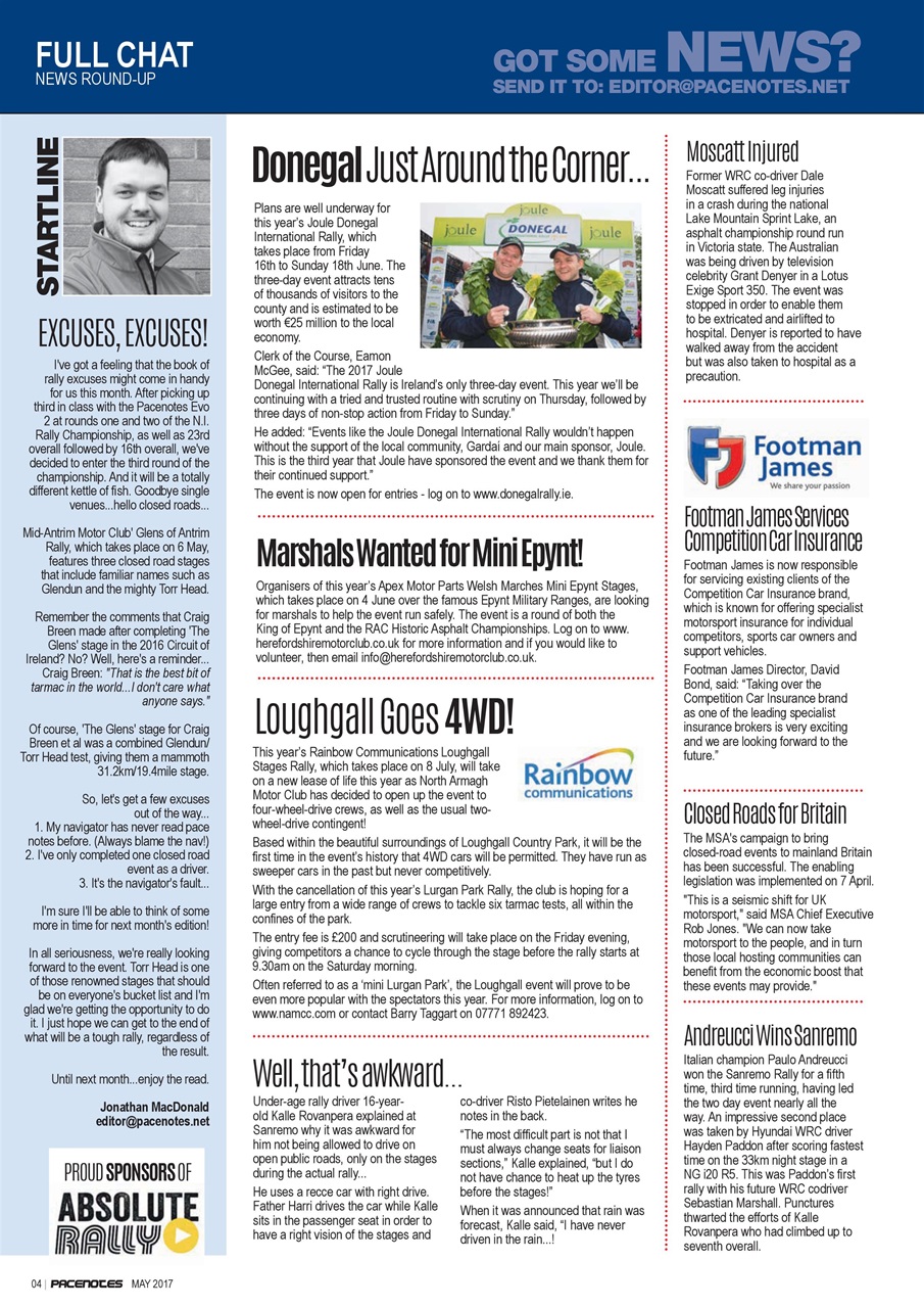 Pacenotes Rally magazine Preview Pages