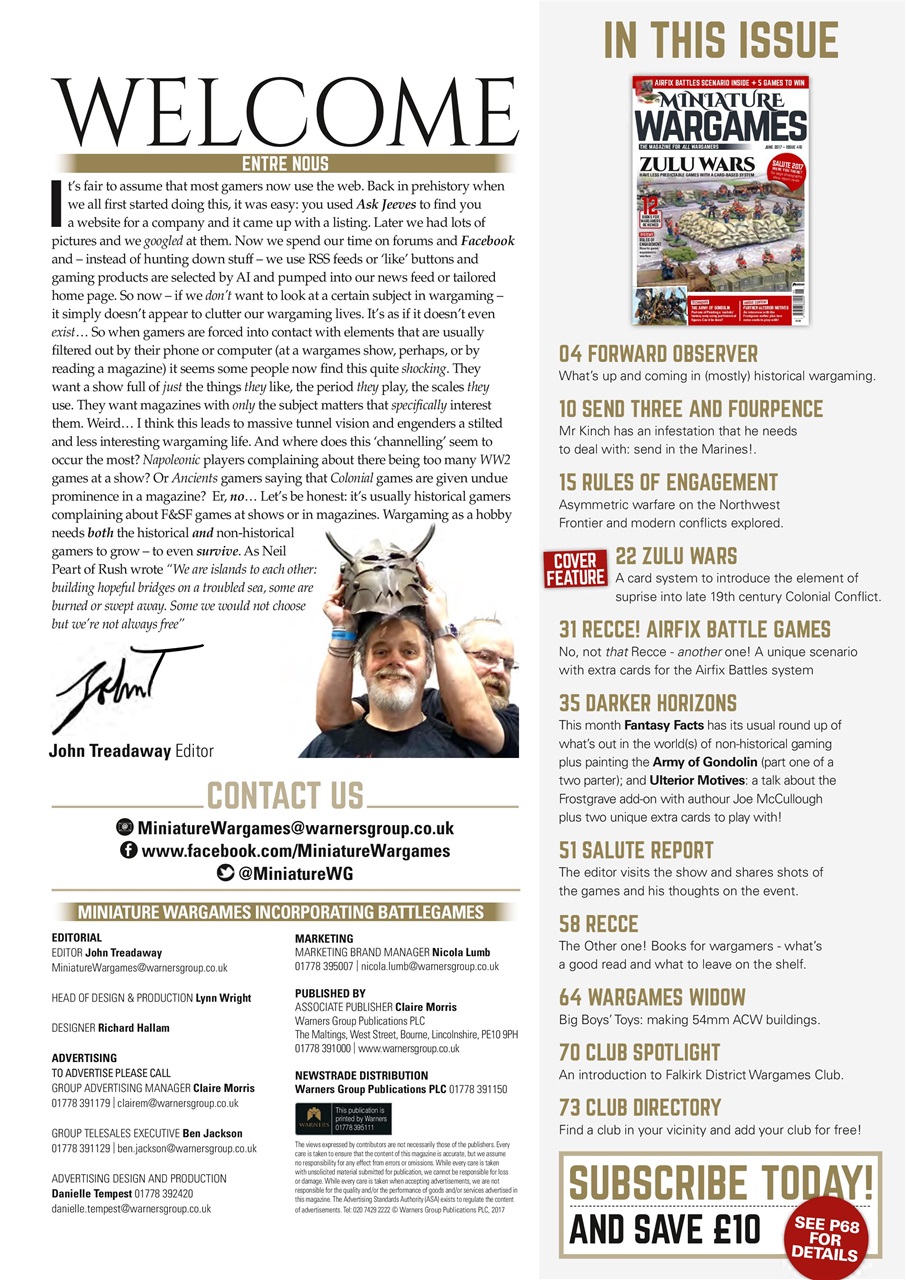 Miniature Wargames Preview Pages
