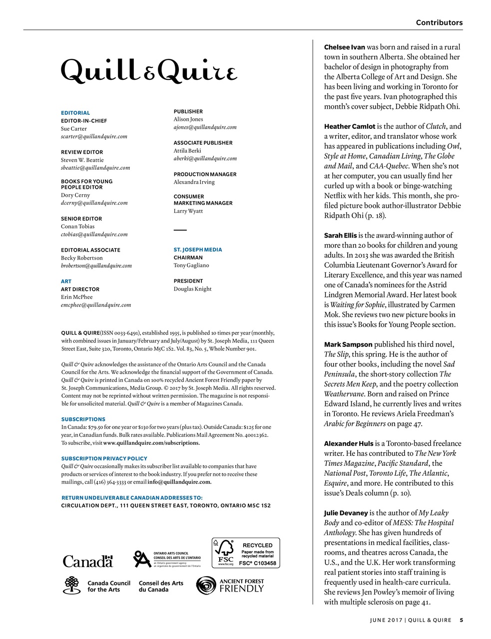 Quill & Quire Preview Pages