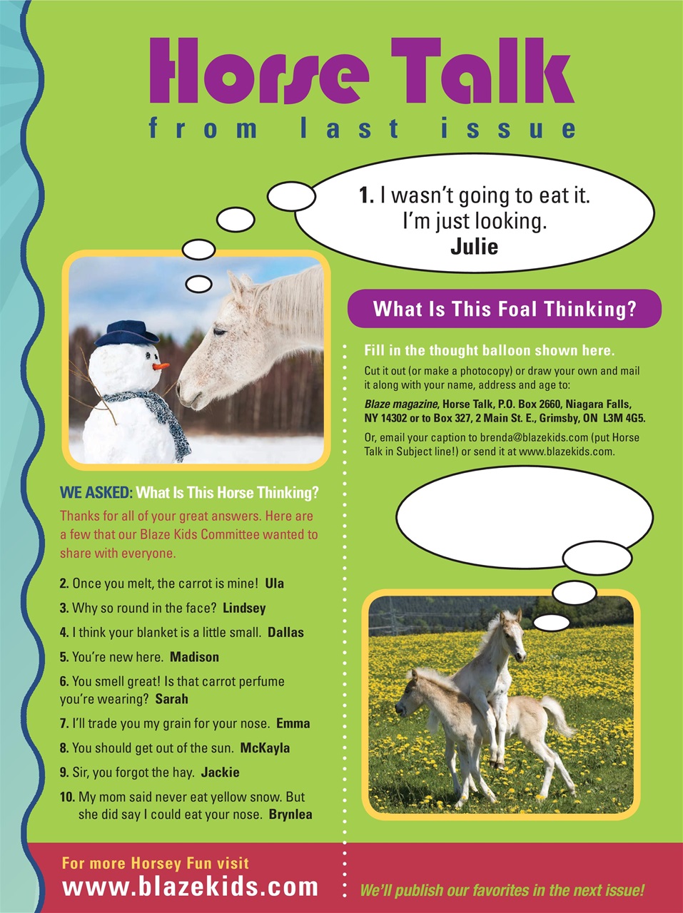 Blaze Magazine For Horse Crazy Kids Preview Pages