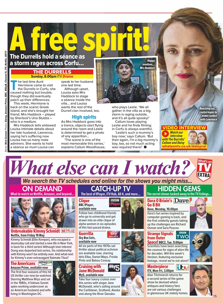 What's on TV Preview Pages