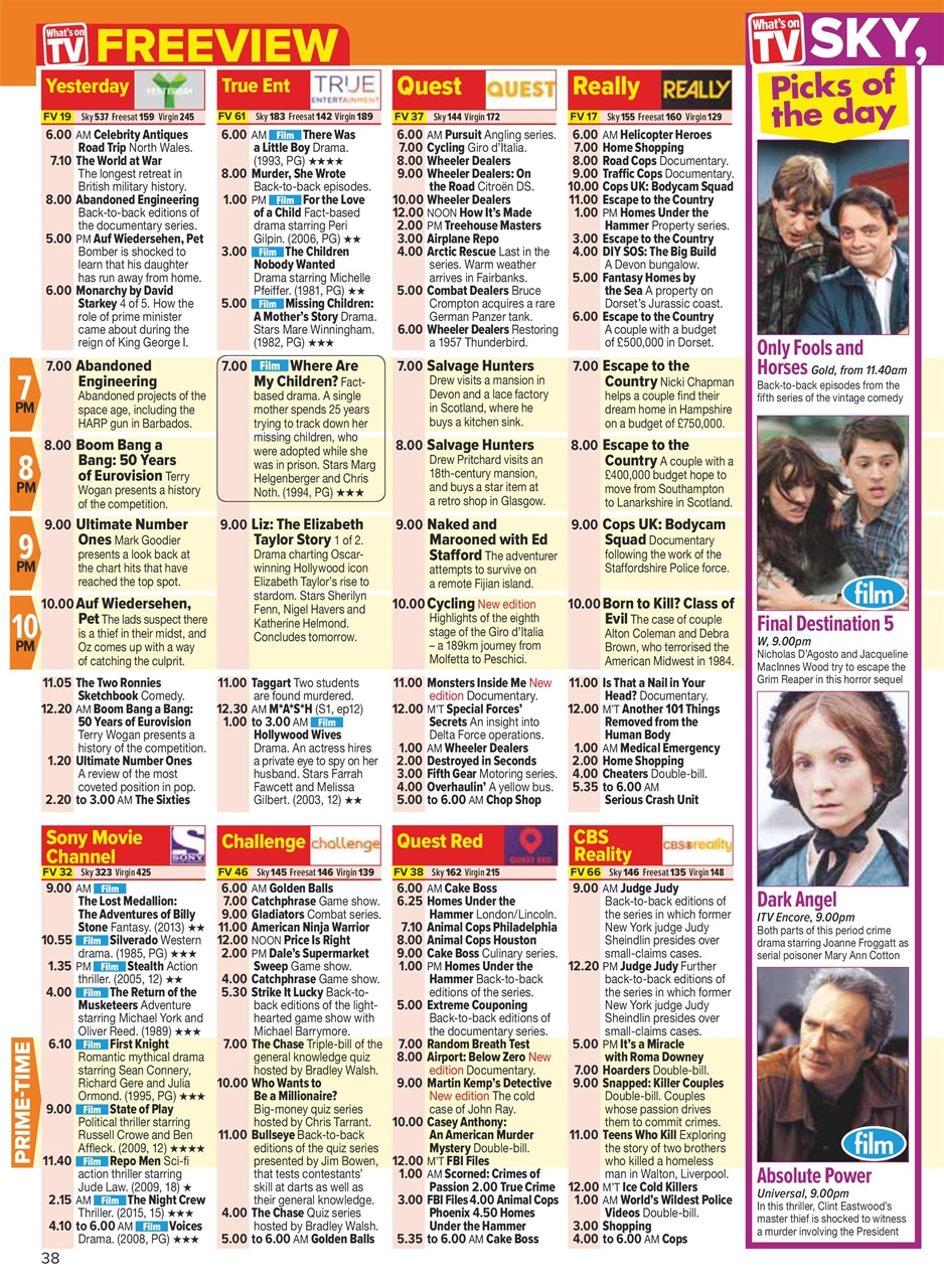 What's on TV Preview Pages