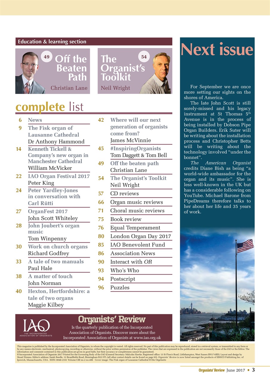 Organists' Review Preview Pages