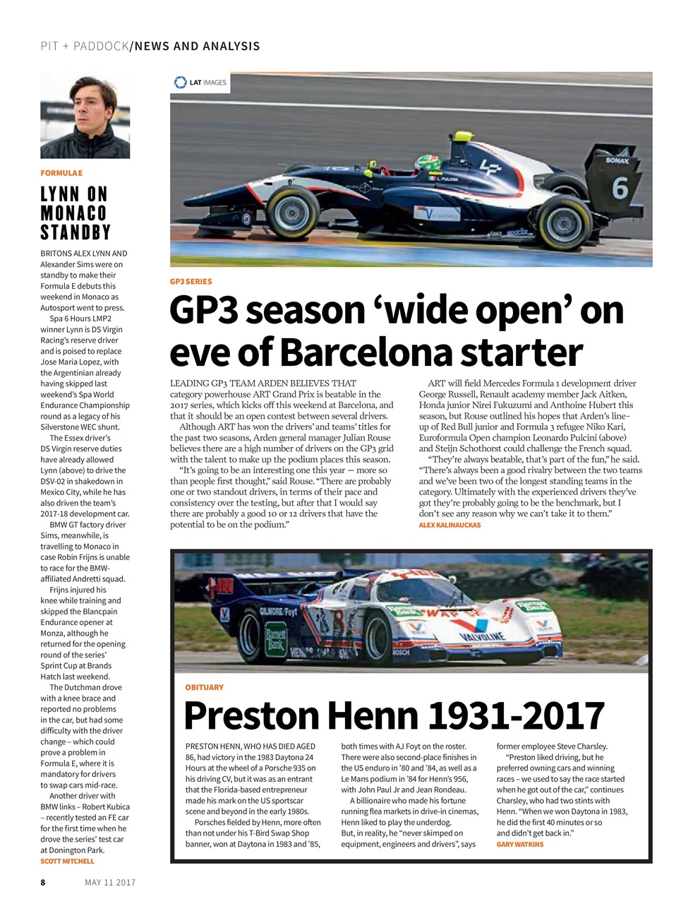 Autosport Preview Pages