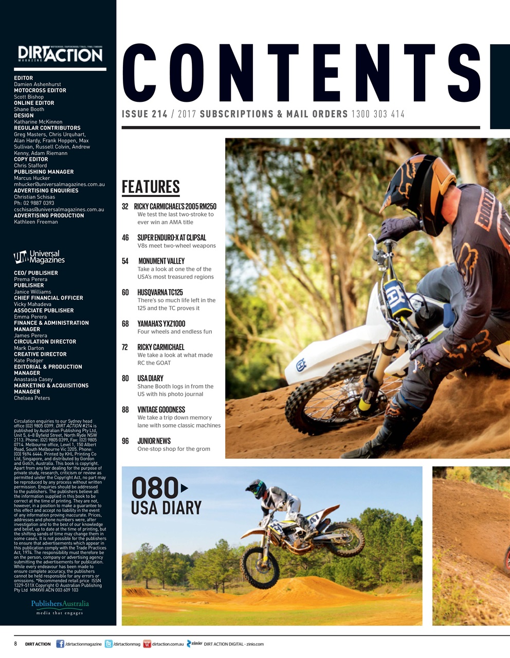 Dirt Action Preview Pages