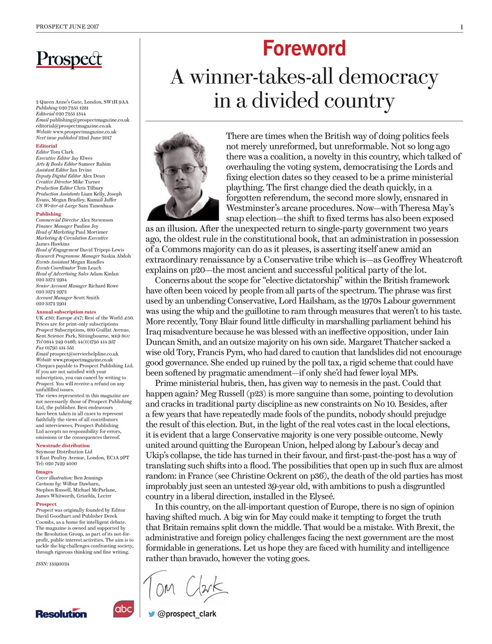 Prospect Magazine Preview Pages