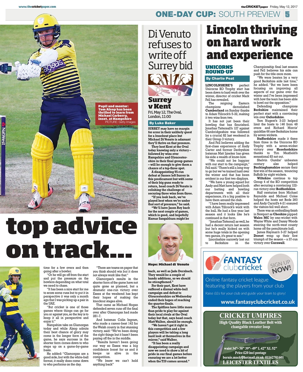 The Cricket Paper Preview Pages