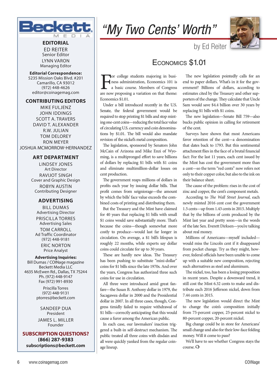 COINage Magazine Preview Pages