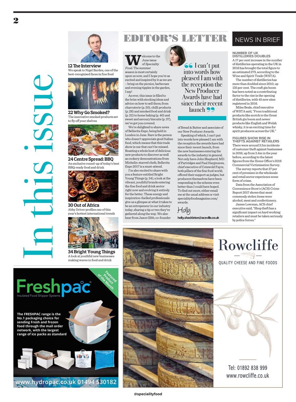 Speciality Food Preview Pages