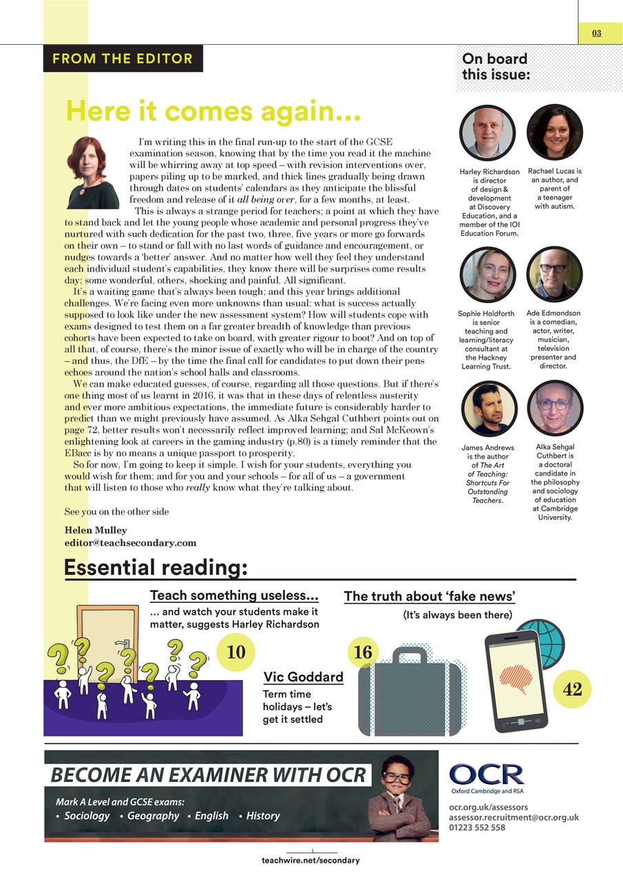 Teach Secondary Preview Pages