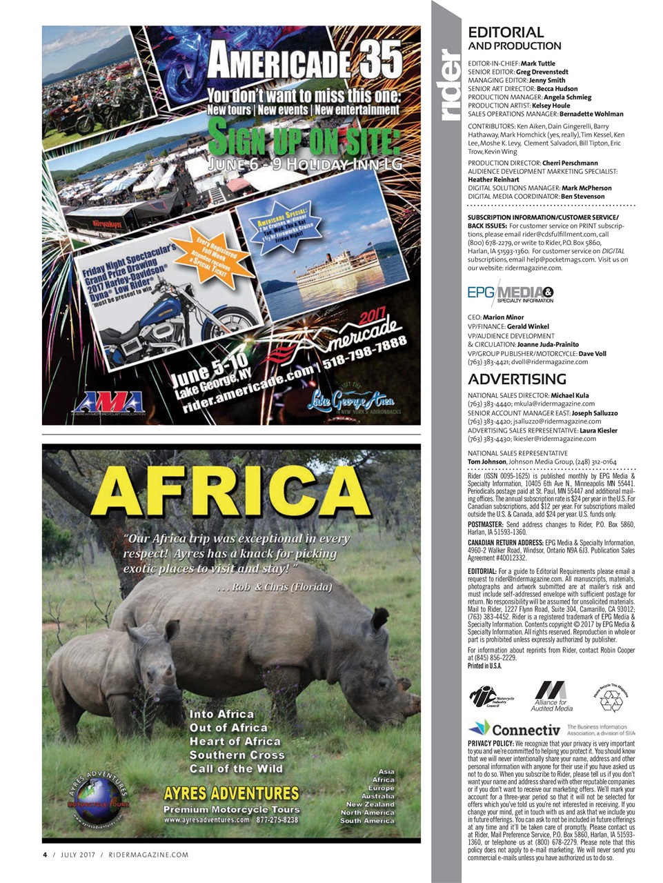 Rider Magazine Preview Pages