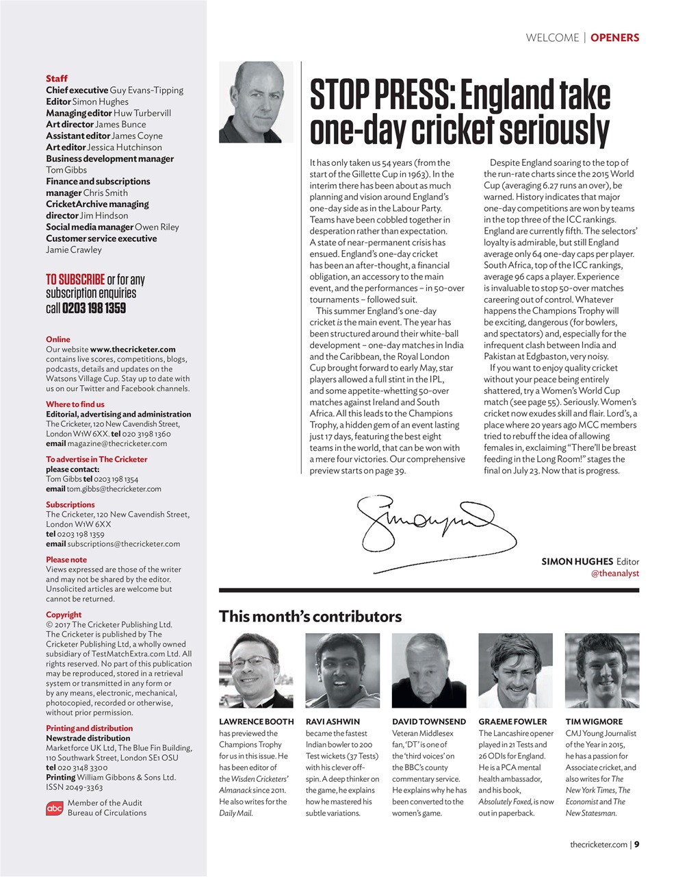 The Cricketer Magazine Preview Pages