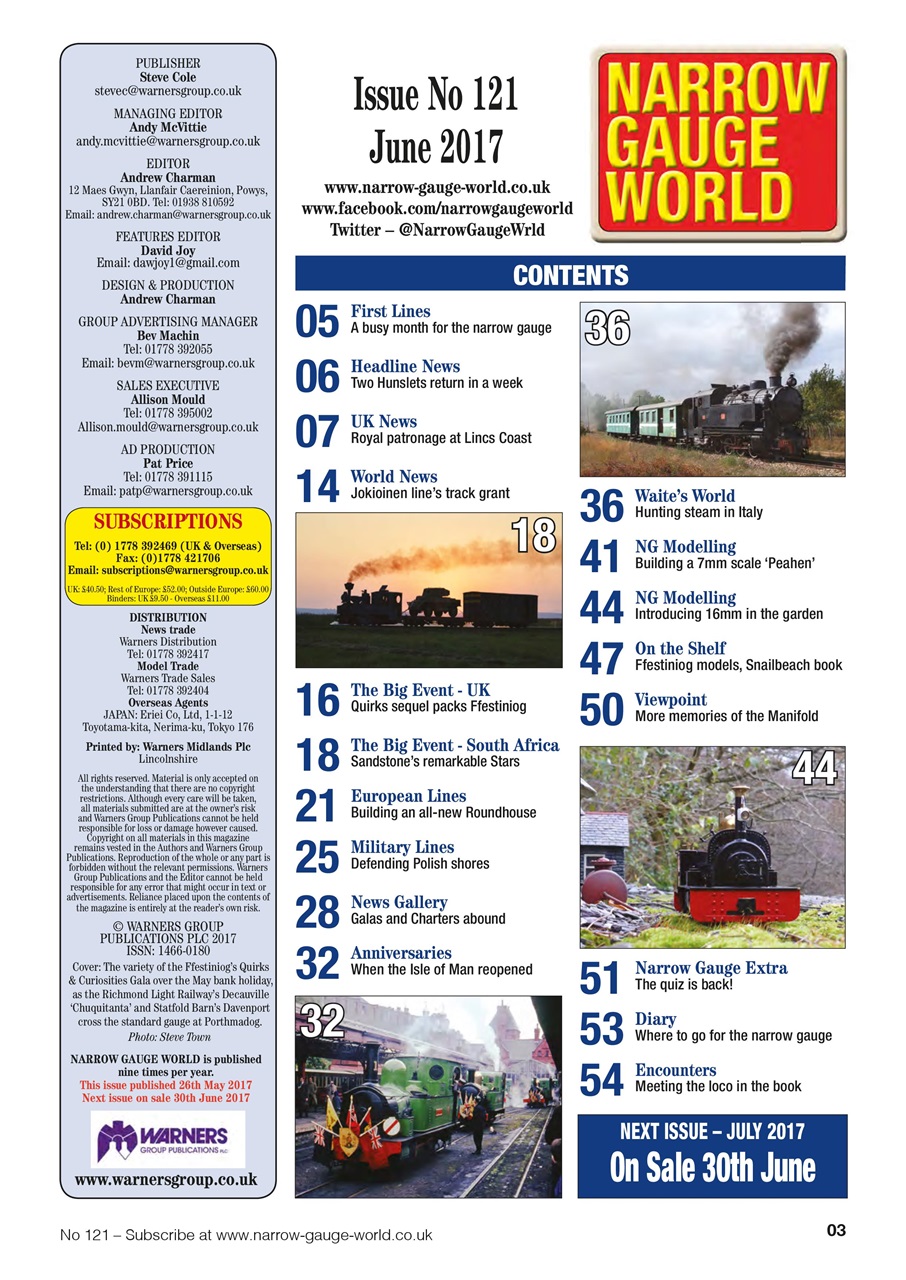 Narrow Gauge World Preview Pages