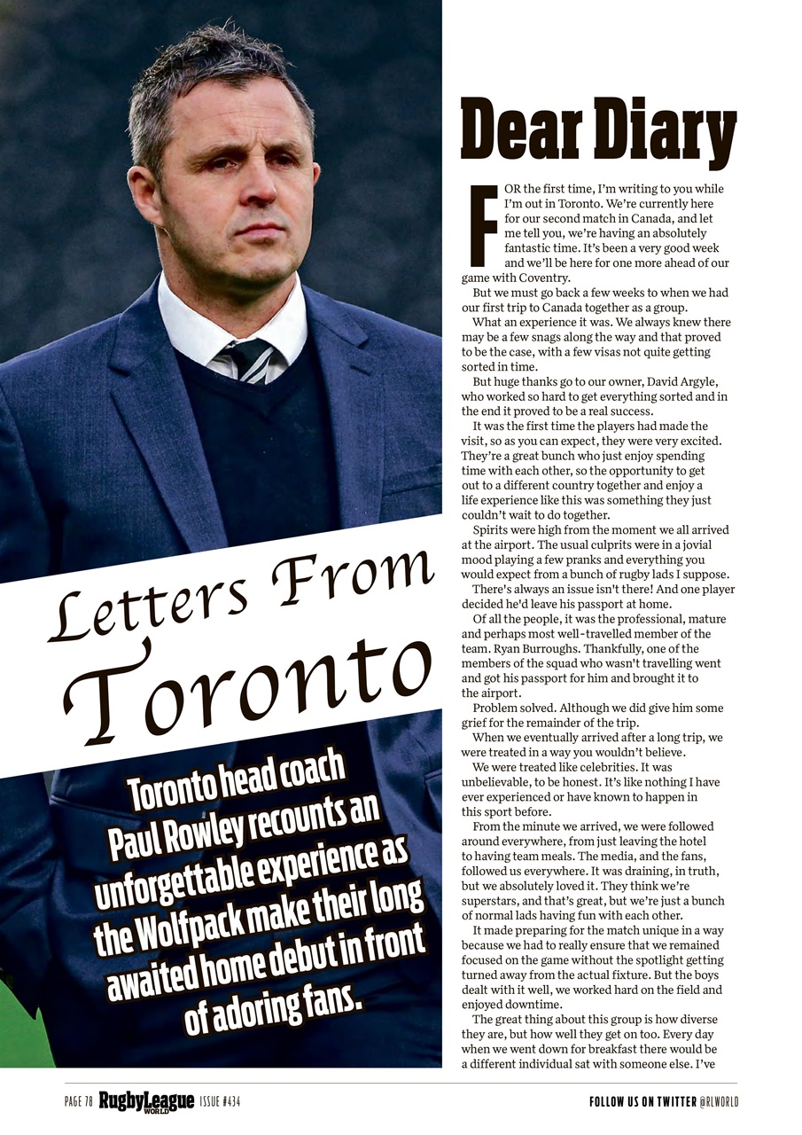 Rugby League World Preview Pages