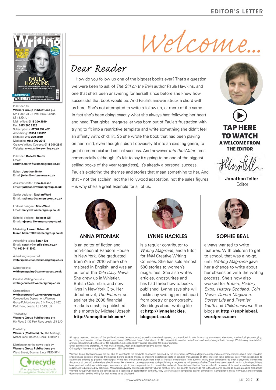 Writing Magazine Preview Pages