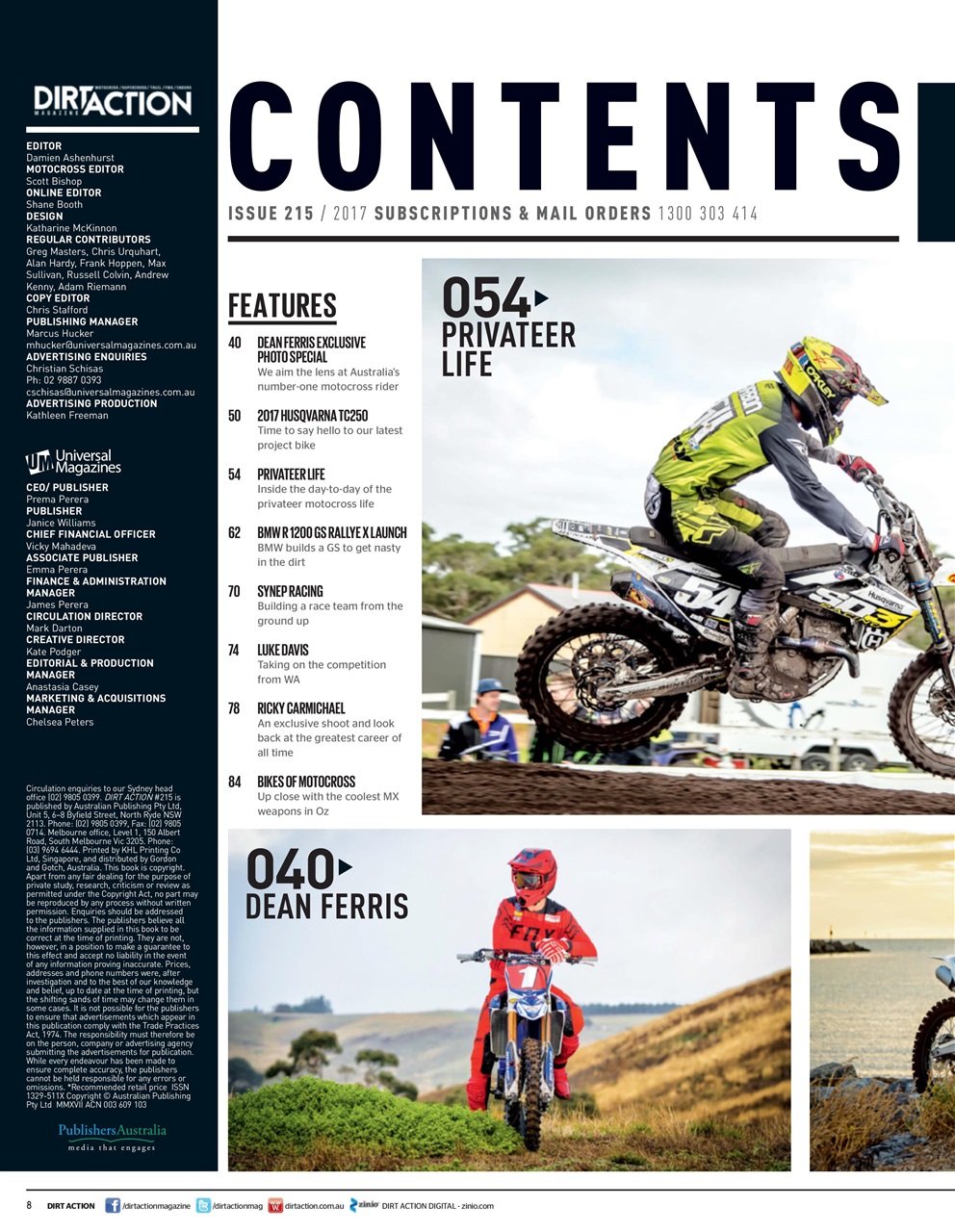 Dirt Action Preview Pages