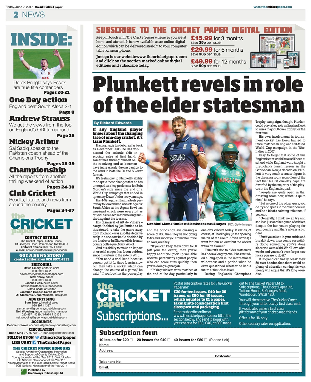 The Cricket Paper Preview Pages