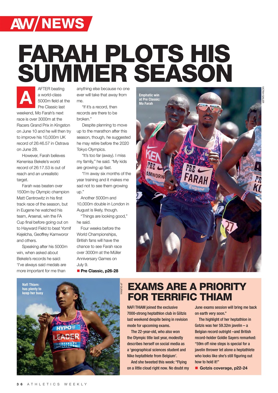 AW – Athletics Weekly Magazine Preview Pages