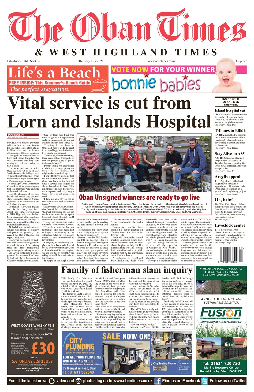 The Oban Times & Lochaber Times Preview Pages