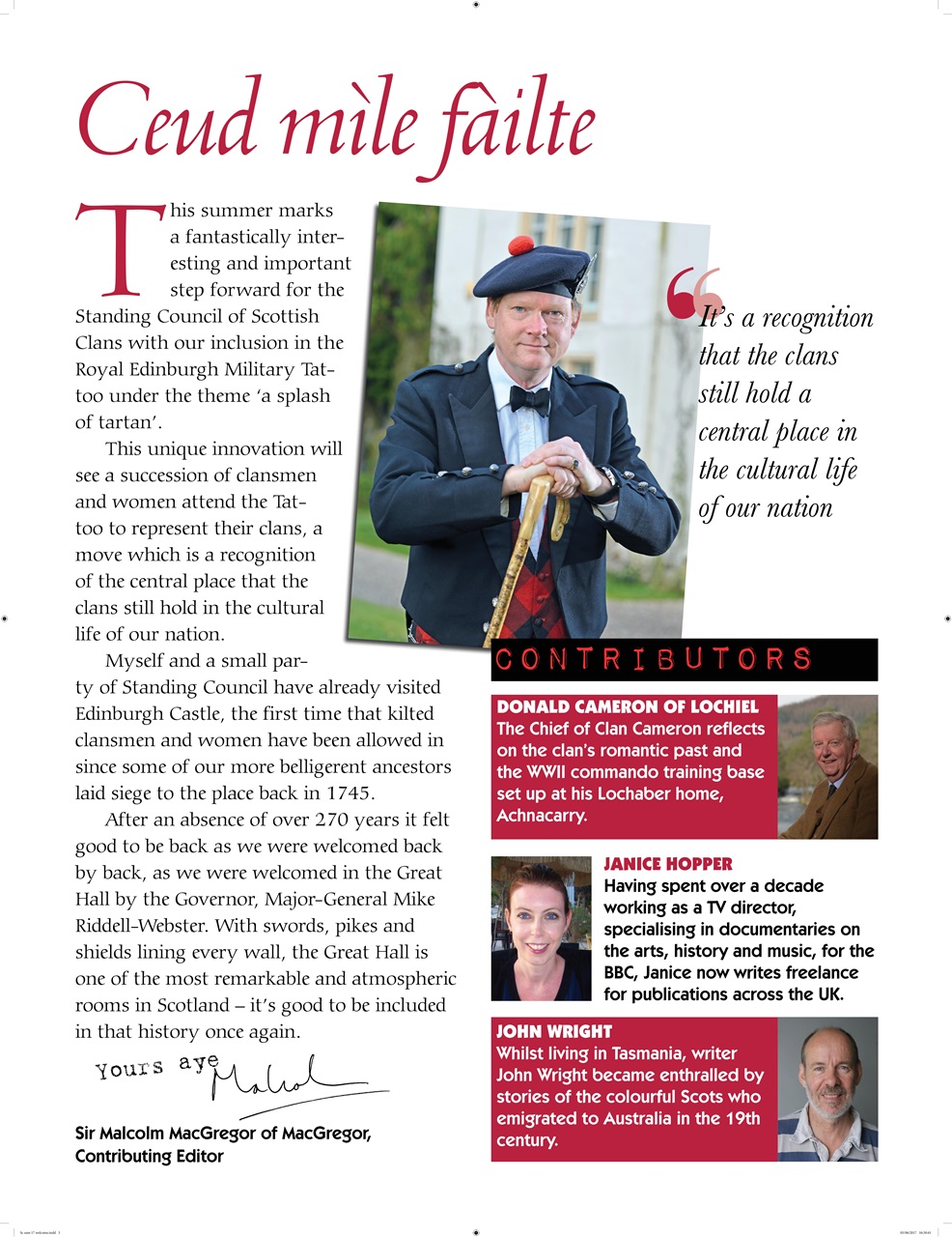 Scots Heritage Magazine Preview Pages