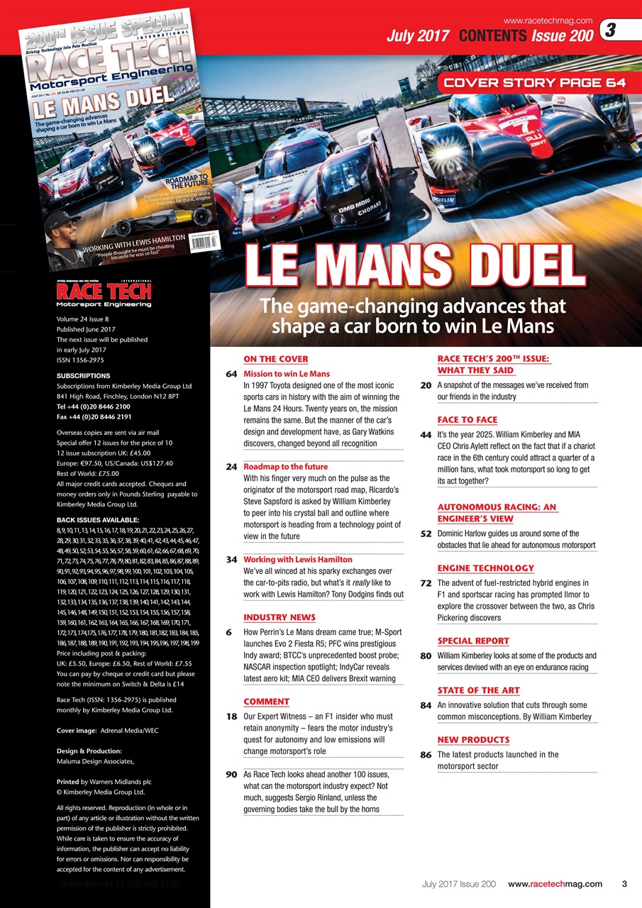 Race Tech Preview Pages