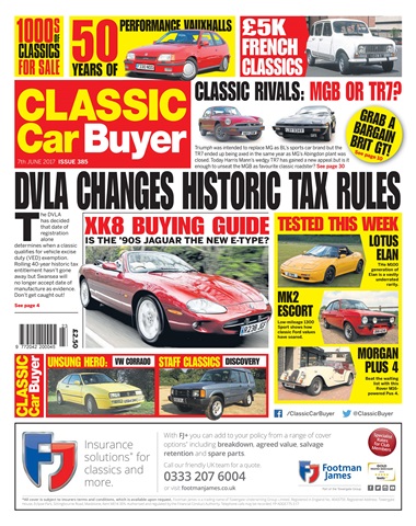 Classic Car Buyer issue No. 385 DVLA Changes Historic Tax Rules