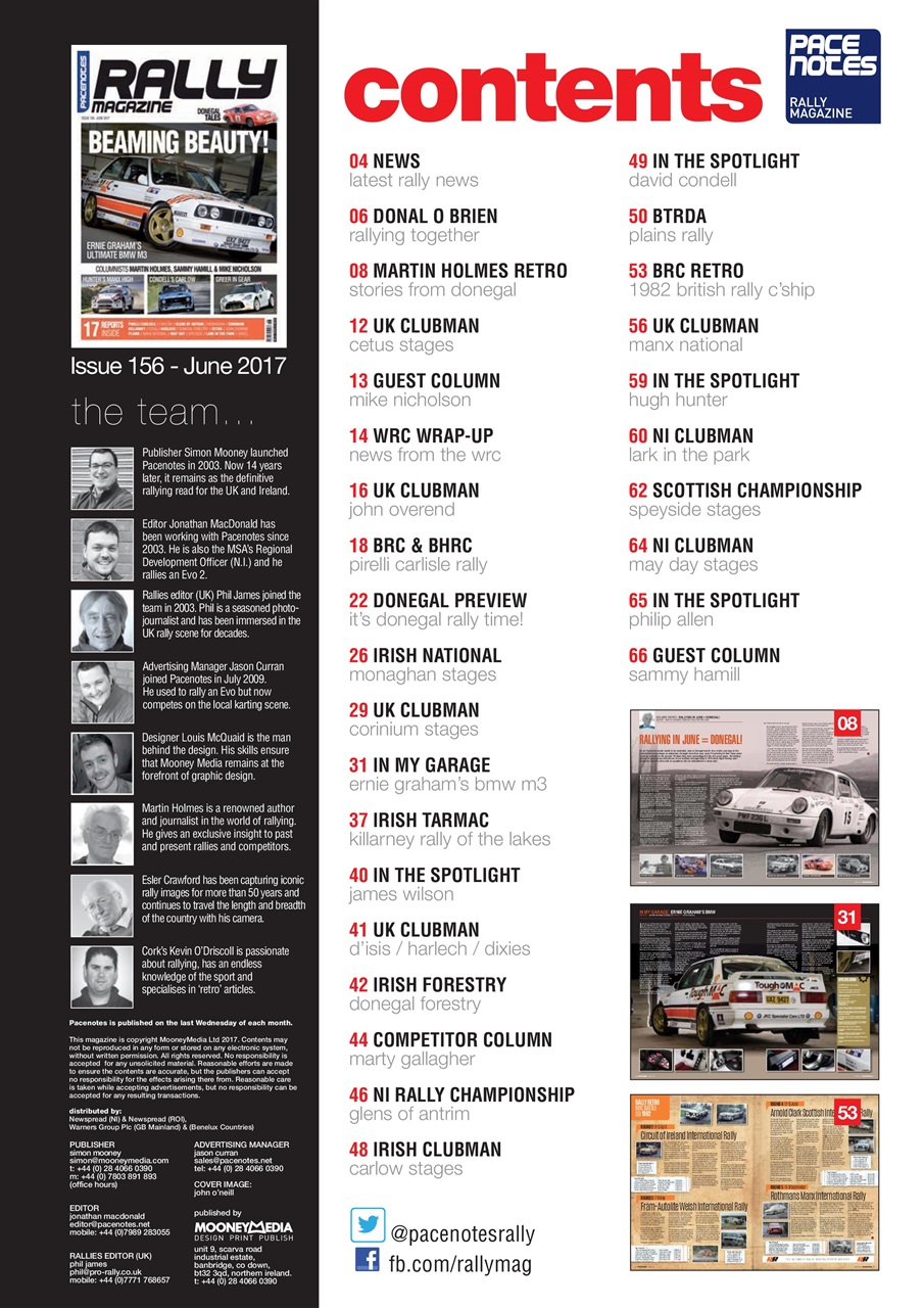 Pacenotes Rally magazine Preview Pages