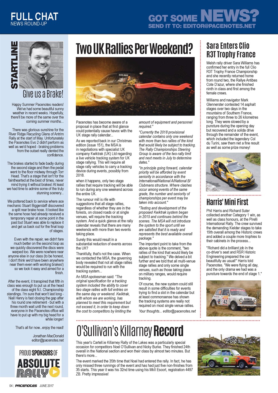 Pacenotes Rally magazine Preview Pages