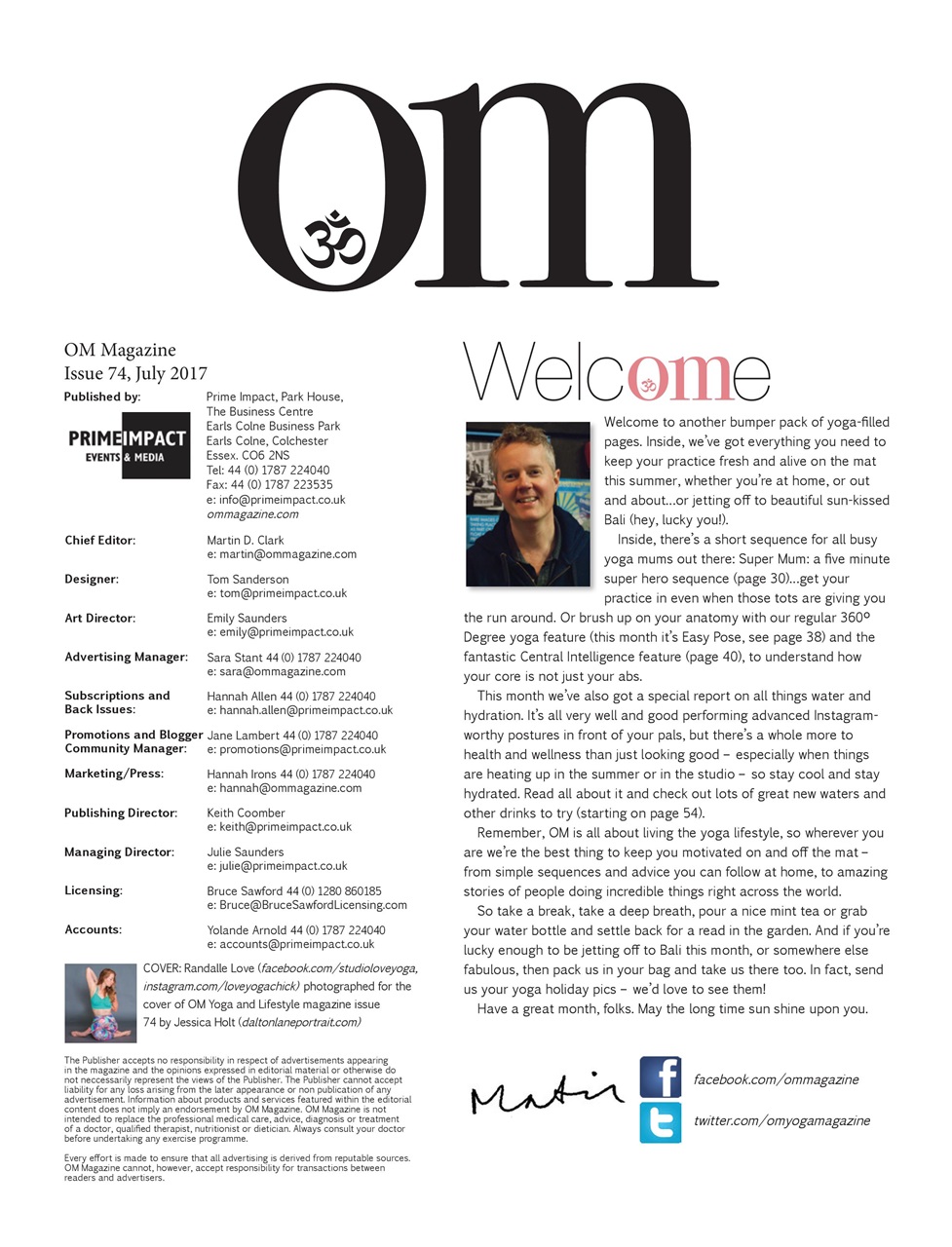 OM Yoga Magazine Preview Pages