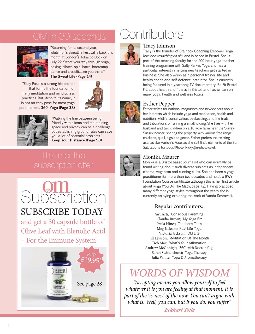 OM Yoga Magazine Preview Pages