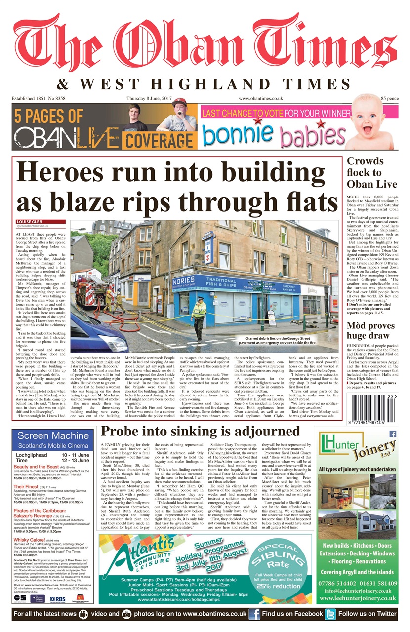 The Oban Times & Lochaber Times Preview Pages