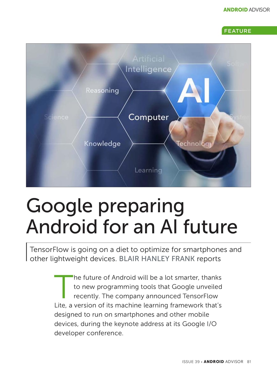 Android Advisor Preview Pages